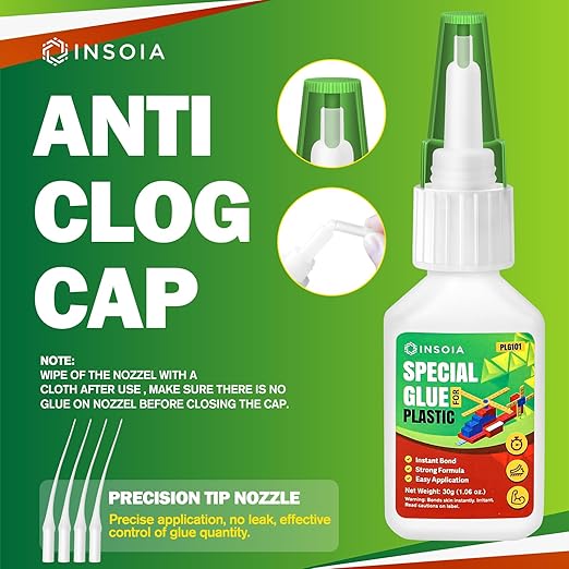 Plastic Glue, 20g Clear Super Glue for Plastics Repair and Bonding – Quick Fix Adhesive, Heavy Duty Strong Instant Glue for Legos, Models, Toys, PLA, 3D Printing, DIY Crafts