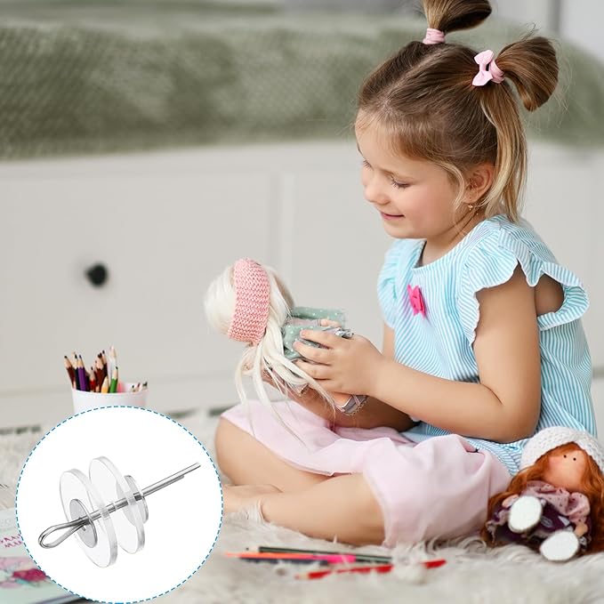 PATIKIL 18mm Doll Joints, 10 Set Removable Cotter Pin Joints Connector and Acrylic Tray for Bear Limbs Making Head Joints DIY Crafts Accessories