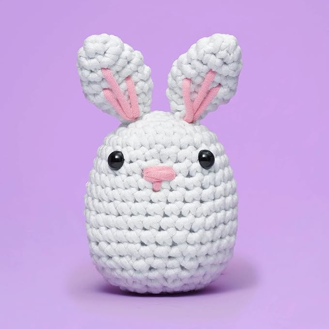 the woobles crochet kit for beginners - easy arts and crafts knitting & crochet animals kit as seen on shark tank - jojo the bunny