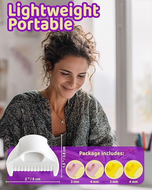 4 PCS Sewing Tool Set - Edge Stitch Lock and Sewing Gauge, Blanket Stitch Guide Tool for Hand Sewing, Quilting, Hemming & Crafts - Yellow & Pink with 3 mm & 4 mm