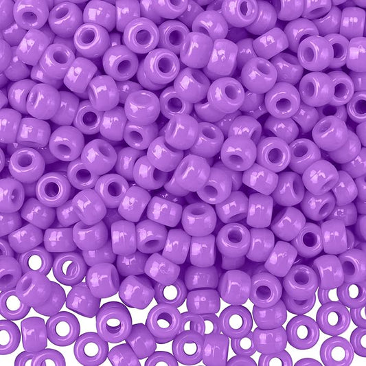 QPIXVB Pony Beads, 1100pcs, Plastic, Small, Barrel Shaped, Purple, for Jewelry Making, Hair Braids, Crafts