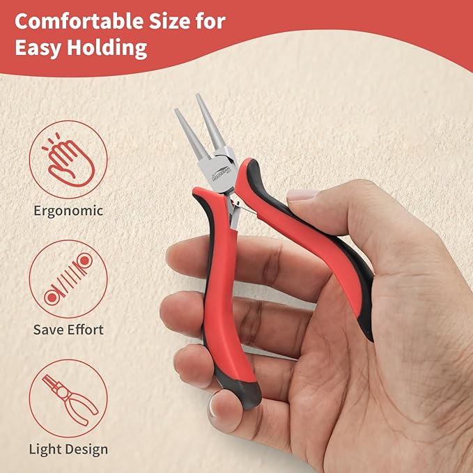 houseran round nose pliers for jewelry making, wire shaping, beading, jewelry repair