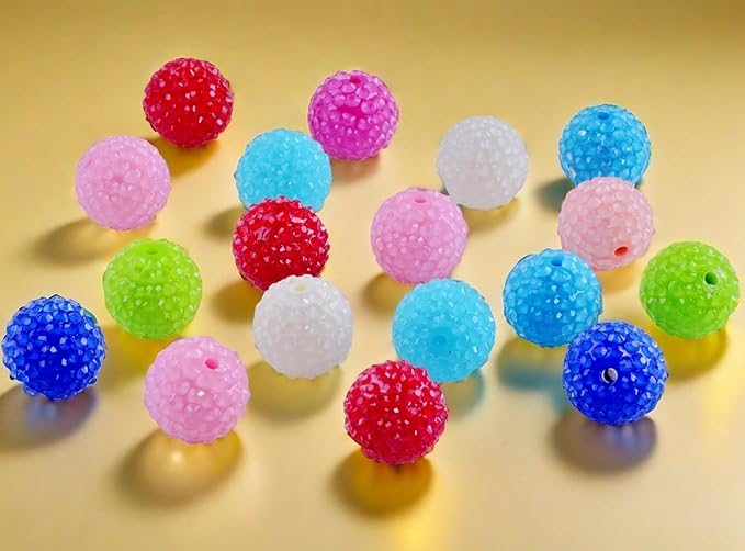 20mm Rhinestone Beads for Pens 20pcs Beaded Pens Beads Bling Glitter Suger Bugglegum Beads Large Balls Crystal Pen Beads for DIY Pens Keychain Making Suppliers Bulk(Jelly Beads, 20mm)