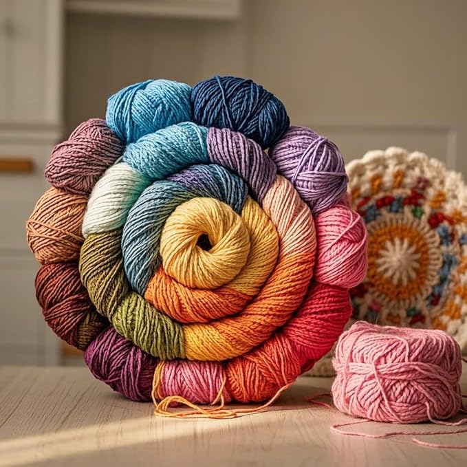 16 Rolls of Colorful Cotton Thread Ball Crochet Embroidery Rainbow Color Cross Stitch Thread Sewing for Cross Stitch Crafts(style2)