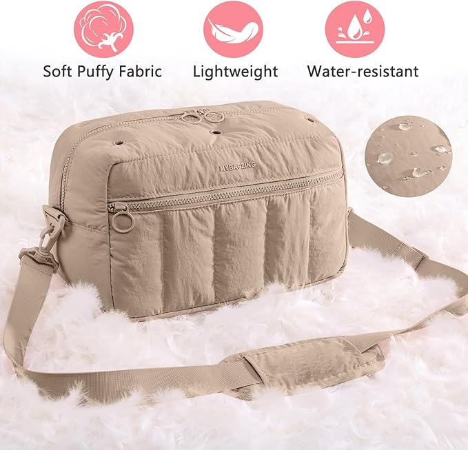 MYBAGZIGN Crochet Bag Organizer for Yarn & Hooks, Large Capacity Yarn Storage Bag with Yarn Holder Holes, Portable Crochet & Knitting Bag for Crocheting on The Go, Craft Travel Bag Gifts for Women