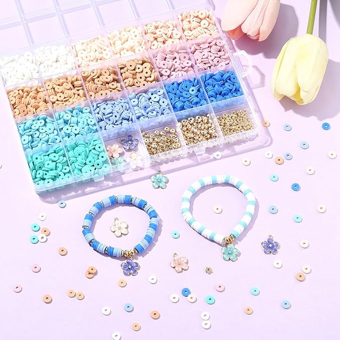 3219 PCS Clay Beads Bracelet Making Kit, Heishi Beads for Jewelry Making, Friendship Bracelet Kit for Adult Necklace Earring DIY with Polymer Clay Material