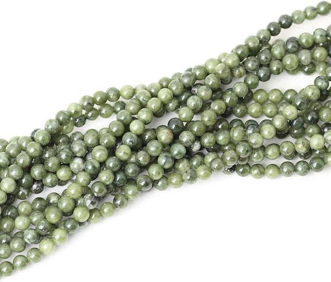 cheavian 60pcs 6mm natural taiwan green jade round loose beads for jewelry making diy bracelet necklace materials 1 strand 15"