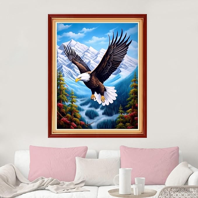 dimxvean stamped cross stitch kits,cross stitch kits for adults beginners,embroidery kits full range of cross stitch stamped kits needlepoint kits cross stitch patterns-eagle mountain river 16x20 inch