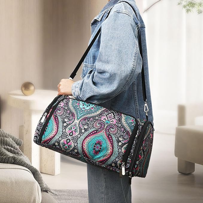 Knitting & Crochet Bag with Zipper, Travel Knitting Bag Yarn Storage for Carrying Project, Yarn, Wool, Knitting Tools Supplies, Multiple Storage Accessory Pockets, Gift for Crafty Friends