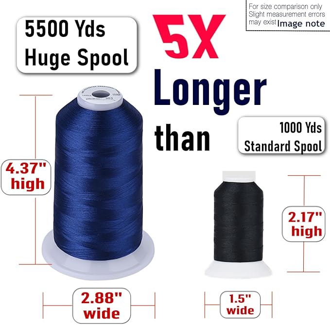 Simthread 5500Yds Embroidery Thread, 5000M High-Yardage 40WT 100% Polyester Thread – 170+ Vivid Colors, High-Speed Rated – Compatible with Brother, Singer, Janome & More - Dove Gray S007