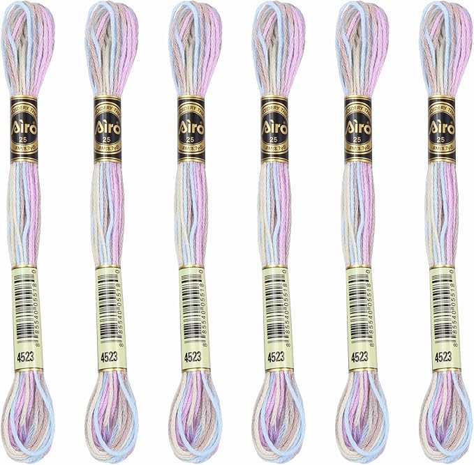 PATIKIL 6 Skeins Embroidery Floss, Polyester Embroidery Threads Bracelets String for Cross-Stitch Hand Embroidery, Light Purple