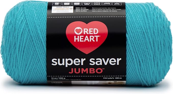 Red Heart Super Saver Jumbo Yarn, Turqua