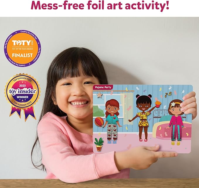 skillmatics foil fun - dress up, no mess art for kids, craft kits & supplies, diy creative activity, travel toys, gifts for girls & boys ages 4, 5, 6, 7, 8, 9, travel toys