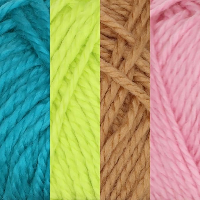 JubileeYarn Amigurumi Select Yarn - DK Acrylic - Shades of Contrast Colors B - 4 Skeins