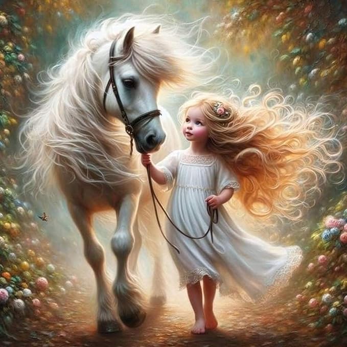 Yezavesu Diamond Art Kits for Adults, Horse Diamond Painting Kit for Beginners, 5D DIY Round Full Drill Painting with Gem Art Craft Kits for Home Wall Decor 14x14 Inch