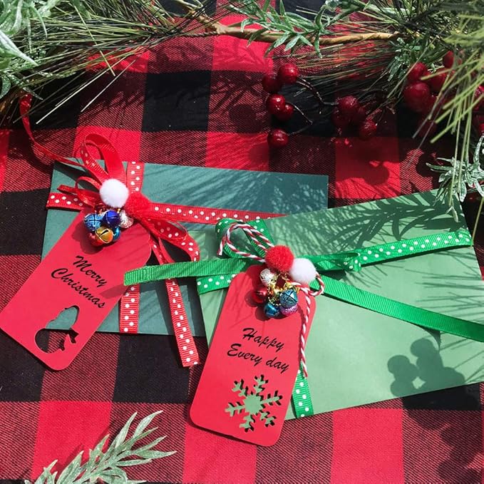 Winlyn 475 Set Christmas Jingle Bell Wreath Christmas Tree Ornaments Craft Kit Jingle Bell Metallic Chenille Stems Glitter Pom-Poms Ribbon Assortment for Kids Holiday Xmas Bracelets Necklaces Artwork