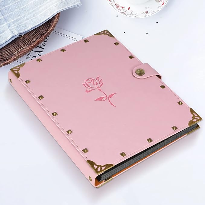ZEEYUAN Mothers' Day Gift Scrapbook Album for Mom, Leather Photo Album Journal Scrap Book Family Scrapbook Gift for Mom Grandma