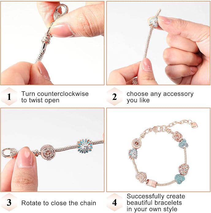 Junkin 12 Pcs Snake Chain Charm Bracelet with Heart Lobster Clasp Extender Adjustable Christmas DIY Metal Bracelet Chain for Women Jewelry Making Gifts Supplies 7.87 Inches