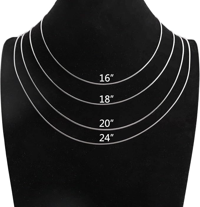 Lezam 12 Pcs 18" 1.2mm Necklace Chains Bulk Stainless Steel Snake Chain Necklace for DIY Jewelry Making Accessories