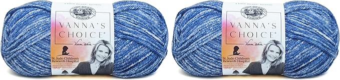 Lion Brand Yarn (1 Skein) Vanna's Choice Yarn, Denim Mist (Pack of 2)