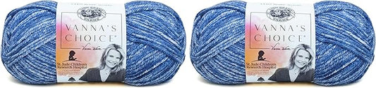 Lion Brand Yarn (1 Skein) Vanna's Choice Yarn, Denim Mist (Pack of 2)