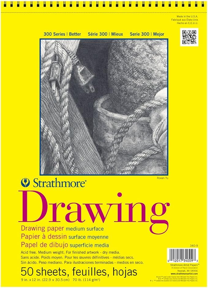 Strathmore 300 Spiral Drawing Pad 9X12 50Sh