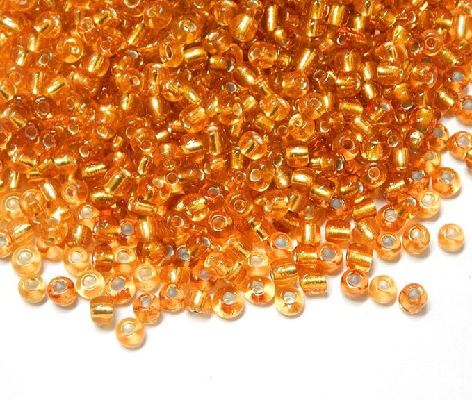Perlin Glass Seed Beads 4mm 6/0 Round 1100pcs Mini Small Pony Spacer Beads Kit for Jewelry Making Earrings Bracelets Pendants Waist DIY Handmade (Gold Silver Lined)