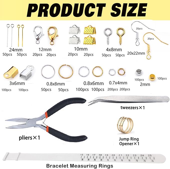 Jewelry Making Supplies Kit for Adults, Jewelry Repair Kit with Pliers, Findings and Beading Wires for Jewelry Repair Making and Beading