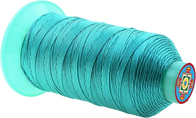 Mandala Crafts Size 346 210D T350 Bonded Nylon Thread - Turquoise 415 YDs Tex 350 Heavy Duty Sewing Threads for Leather, Jeans, Weaving, Outdoor Marine Upholstery