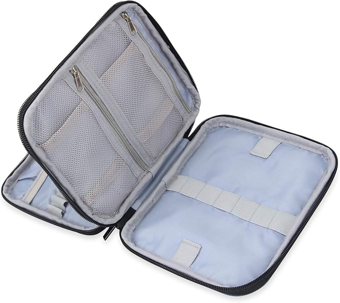 Teamoy Organizer Case for Interchangeable Circular Knitting Needles, Crochet Hooks and Knitting Accessories, Keep All in Place and Easy to Carry, Blue (No Accessories Included)