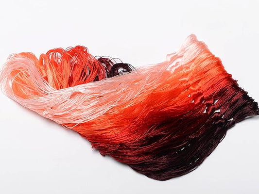 100% Nature Mulberry Handmade Embroidery Silk Thread Woven Jewelry Accessory Artificial Flowers Cross Stitch Floss DIY Sewing Kits 13 Gradient Colors 22m Each (3)