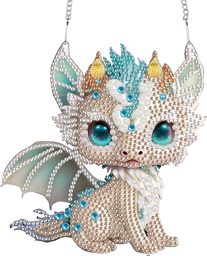 TDFERAN Diamond Painting Pendant Dinosaur DIY Gem Art Hanging Handmade Art Decoration Kit Garden Window Pendant Diamond Painting Wall Hanging Home Decor Hobbies for Womenpainting
