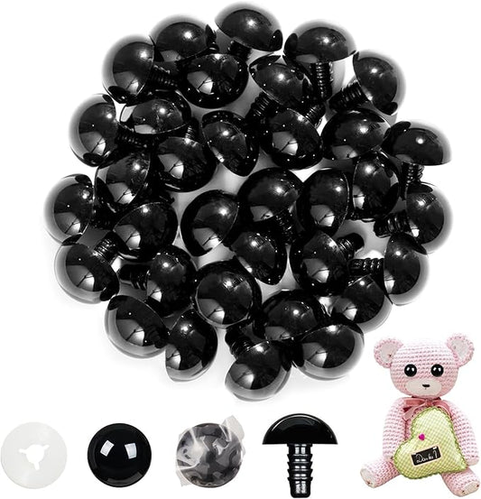 Vanblue 40pcs 20mm Upgraded Safety Eyes for Crocheting Amigurumi Eyes for Crochet Animals with Washers Craft Eyes Doll Eyes Stuffed Animal Eyes Gift for Crochet Lovers Halloween Decorations