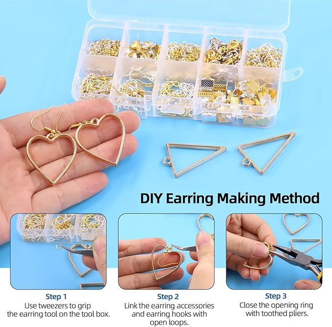 Glarks 951Pcs Making Supplies Kit with Jewelry Tools, Includes Pliers, Jewelry Wires, Jewelry Findings for Jewelry Making and Repair