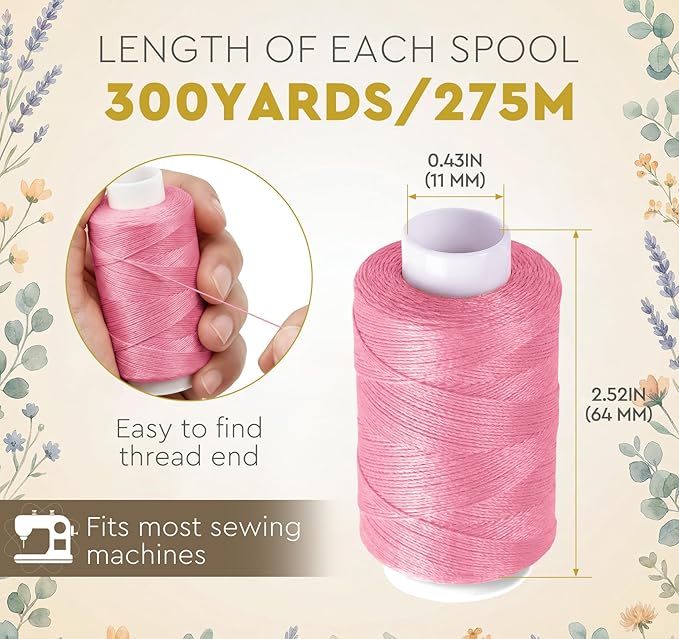 ilauke Sewing Thread, 36 Color 300 Yards per Spools Polyester Thread for Sewing, All Purpose Sewing Threads for DIY/Embroidery/Hand Stitching/Quilting and Sewing Machine