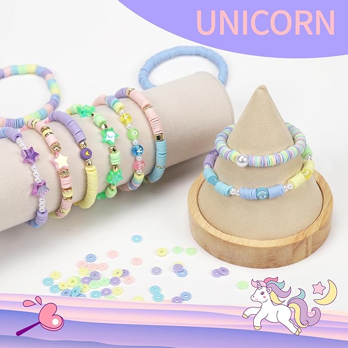 6000+Pieces Polymer Clay Beads, 6 Colors Easter Clay Beads for Bracelets Making Heishi Beads Friendship Bracelet Making Kit for Girl Women Adults (Pastel)