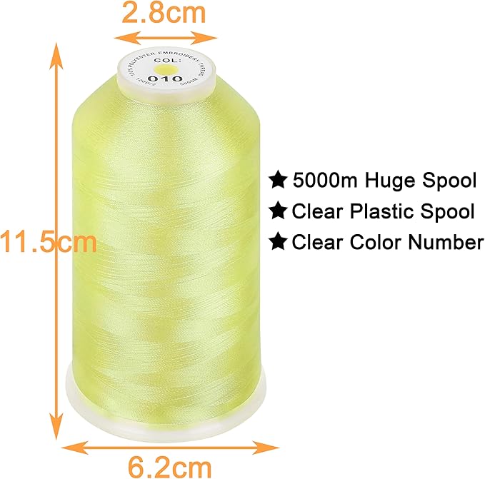 New brothread - Single Huge Spool 5000M Each Polyester Embroidery Machine Thread 40WT for Commercial and Domestic Machines - Cream Brown