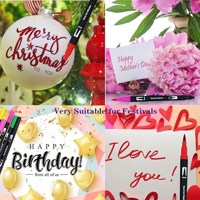 100 Colors Art Markers for Adults,Dual Tip Pens for Adult Illustration, Journaling, Calligraphy - Artist Drawing Supplies,Brush and Fine Pens for Lettering, Manga, Design Sketching