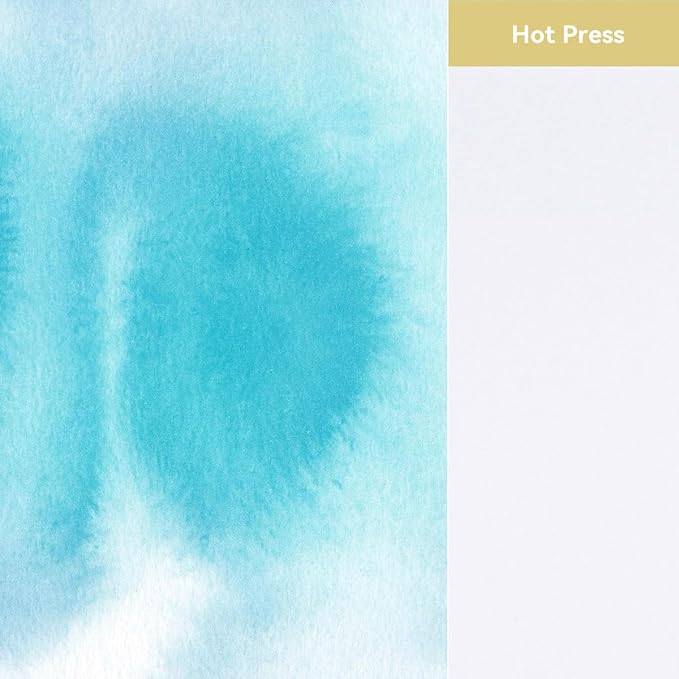 Lightwish Watercolor Journal, 100% Cotton Hot Press Art Supplies Small Watercolor Paper Sketchbook 4.96” x 3.62”, 20 Sheets (140lb/300gsm), Acid-Free for Watercolors, Gouache, Acrylics