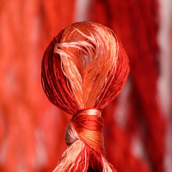 100% Nature Mulberry Handmade Embroidery Silk Thread Woven Jewelry Accessory Artificial Flowers Cross Stitch Floss DIY Sewing Kits 7 Gradient Colors 22m Each (7)