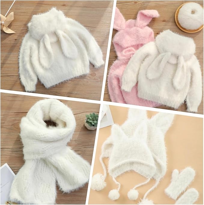 Snowbaby Wool Acrylic Blend Long Pile Yarn,(Worsted) Warm and Luxurious Fuzzy Yarn for Knitting and Crocheting DIY Hats Scarves Sweaters, 2 * 3.52oz/100g 207yds(01-Snow)