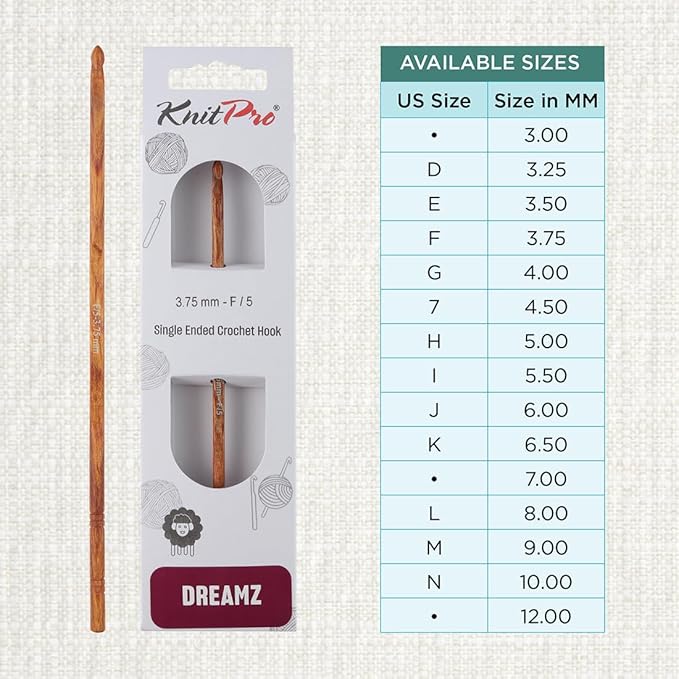 KnitPro Dreamz Single-Ended Crochet Hook | US Size F (3.75mm)