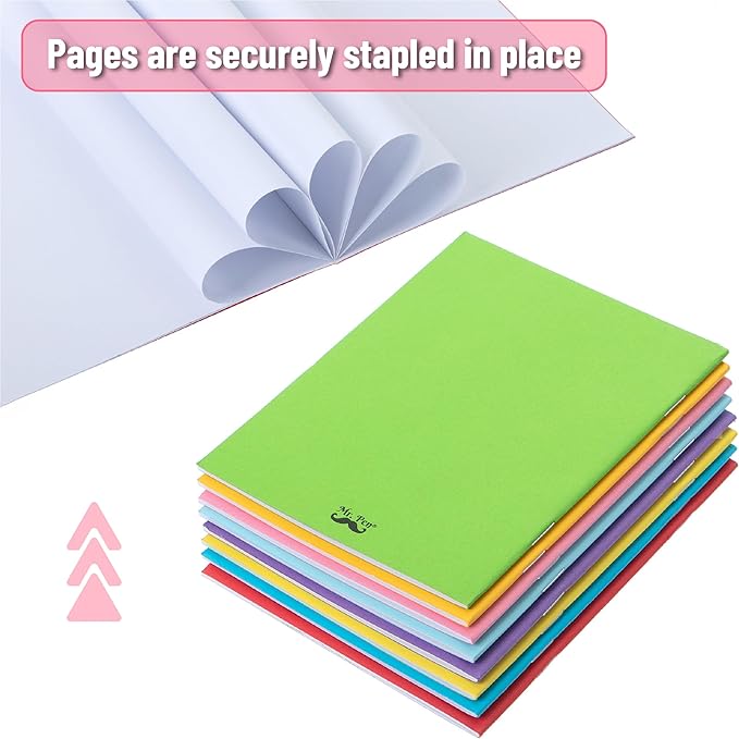 Mr. Pen- Colorful Blank Books, 4.25 x 5.5 Inches, 6 Pack, 32 Pages, Blank Notebooks for Kids, Mini Notebooks for Kids, Mini Journal for Students, Blank Journal for Kids, Unlined Notebook, Kids Journal