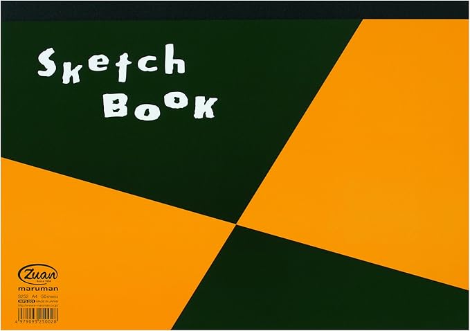 Maruman ZUAN Sketchbook, A4, 8.27" x 11.69", Classic Drawing Paper Sketchbook Pad, 50 Pages of Acid-Free Textured Paper for Sketching, Durable Twin-Wire Binding, Made in Japan