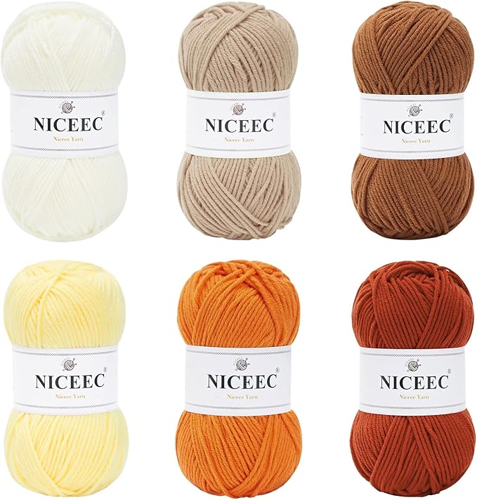 NICEEC 300g Soft Assorted Colors Yarn - Sport Weight,100% Acrylic, 4 Ply, Bonbons Yarn for Crochet & Knit, DIY Project Starter Kit for Kids or Adults(Total 870yds) - Series 8