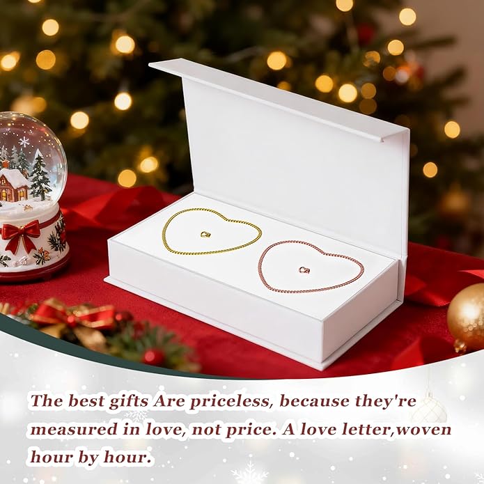 Permanent Bracelet Kit for Couples - DIY Sterling Forever Bracelets Making Set with Locking Heart Clasp, Ideal Gift for Christmas, Anniversary, Valentine's Day & Date Night Activity
