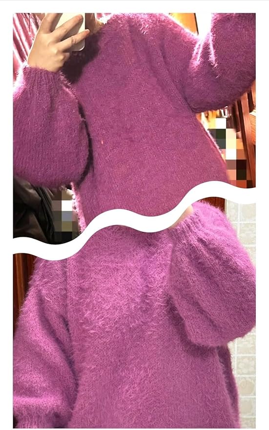 Snowbaby Wool Acrylic Blend Long Pile Yarn,(Worsted) Warm and Luxurious Fuzzy Yarn for Knitting and Crocheting DIY Hats Scarves Sweaters, 2 * 3.52oz/100g 207yds(12-Purple)