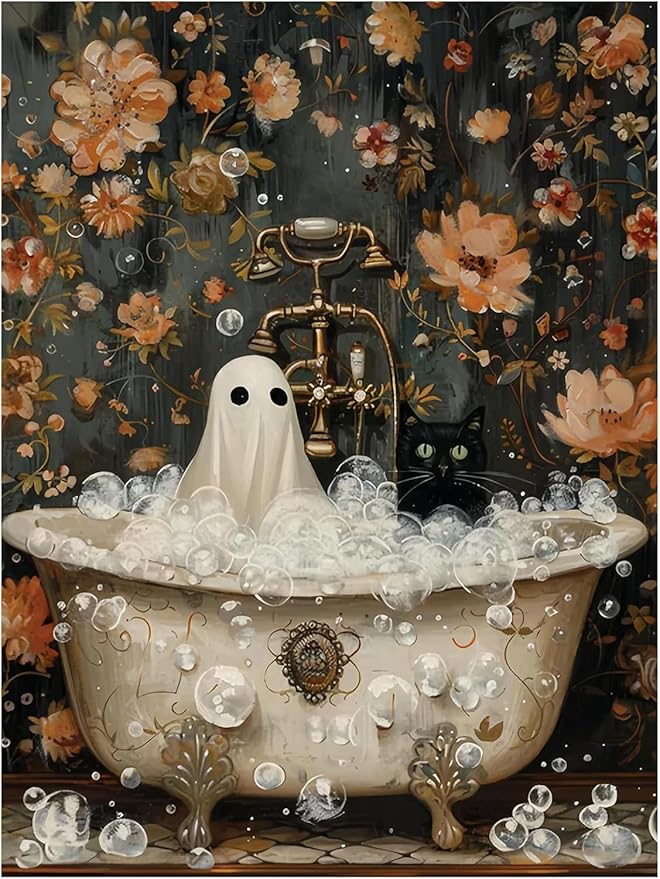eterkosu halloween counted cross stitch kits for adults, ghost stamped cross stitch kits for beginners, needlepoint cross-stitch horror patterns embroidery kits arts and crafts for home decor