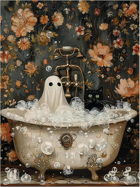 eterkosu halloween counted cross stitch kits for adults, ghost stamped cross stitch kits for beginners, needlepoint cross-stitch horror patterns embroidery kits arts and crafts for home decor