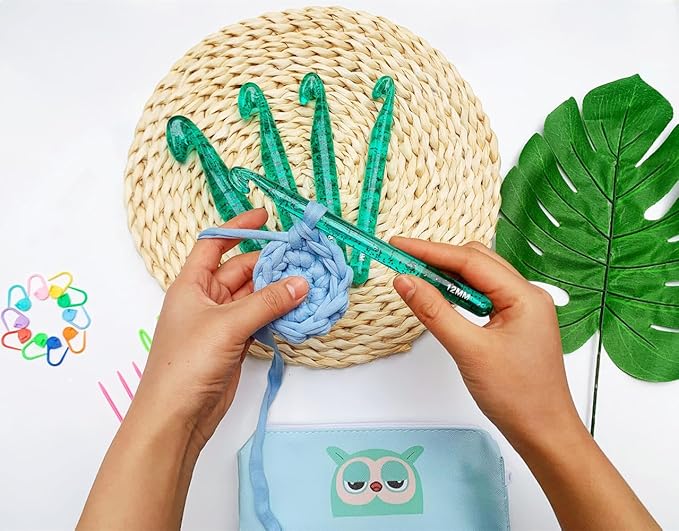 Large Crochet Hooks,25mm 20mm 18mm 15mm 12mm Crochet Hooks for Chunky Yarn,Big 12 mm-25 mm Crochet Hook（Green）